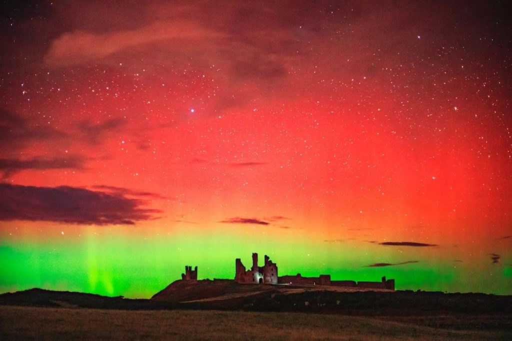 Northern Lights at Dunstanburgh Castle © Dan Monk